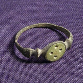 Roman Enameled Bronze Woman Ring photo