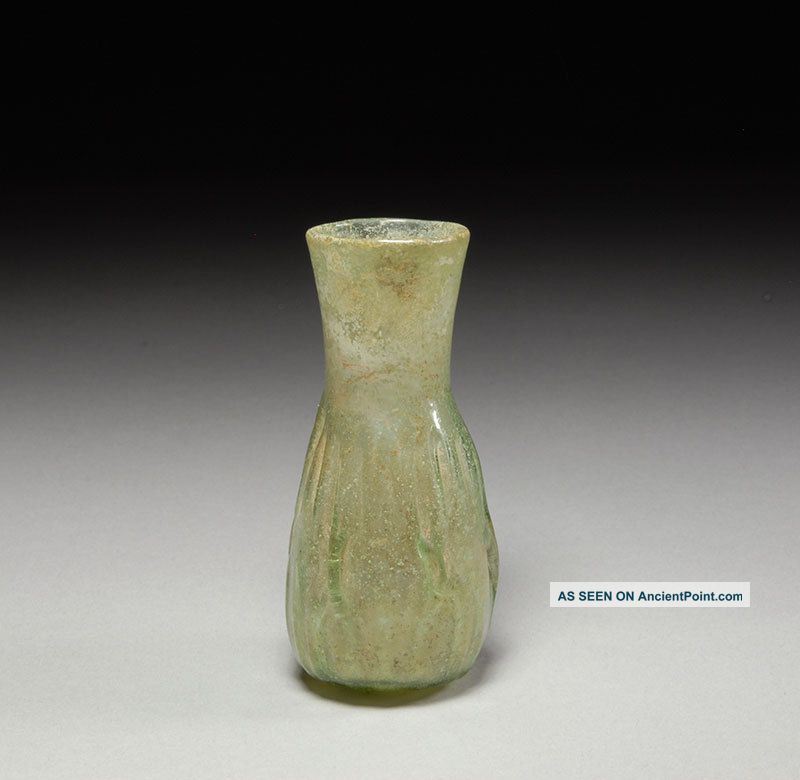 Ancient Roman Glass Perfume Bottle Unguentarium Flask - 300 A.d. Roman photo