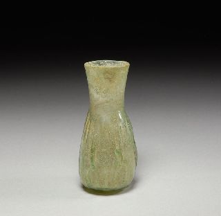 Ancient Roman Glass Perfume Bottle Unguentarium Flask - 300 A.d. photo