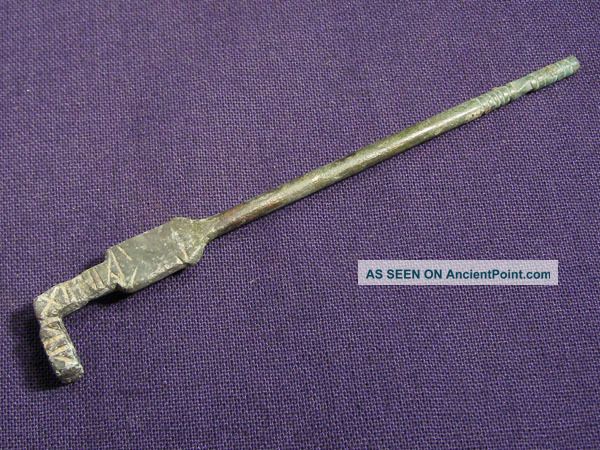 Rare Roman Bronze Object - Hairpin And Key In One Roman photo