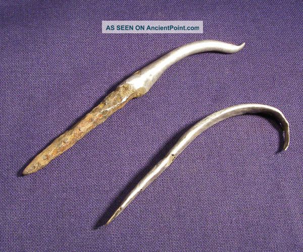 Two Roman Silver Medical Tools Roman photo