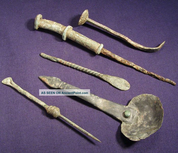 5 Roman Bronze Medical Tools Roman photo