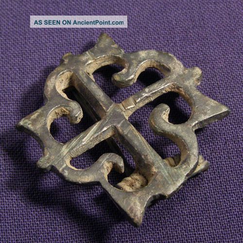 Roman Bronze Swastika / Axe Composite Brooch / Fibula - Rare Roman photo