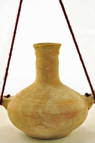 Ancient Roman Flask Replica From The Holy Land Made From Clay photo