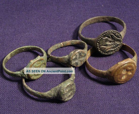 5 Roman Bronze Seal Ring Roman photo