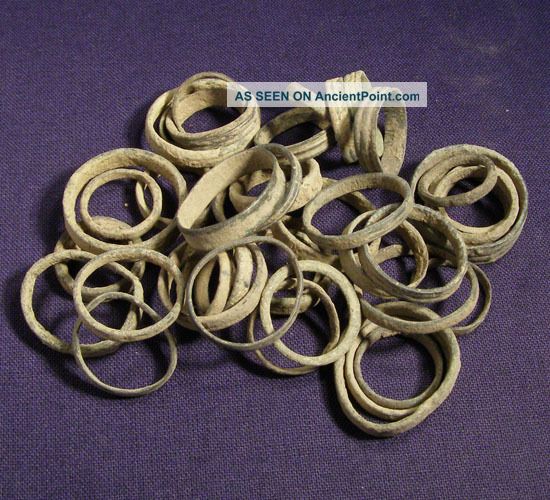 40 Uncleaned Celtic And Roman Bronze Hairring Roman photo