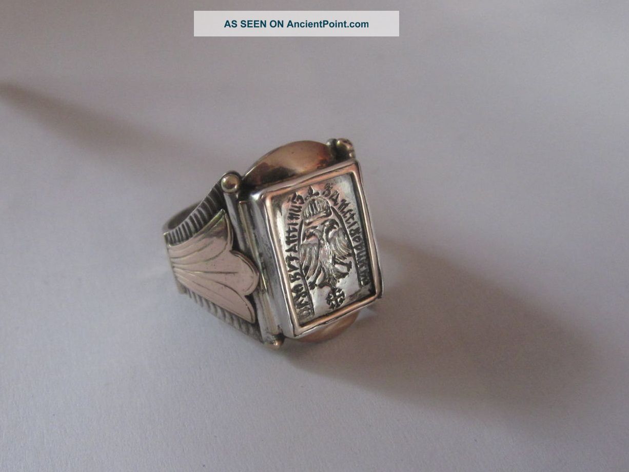 Victorian Silver/gold Ring From The Byzantine Order Of The Holy Sepulchre Roman photo
