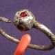 Hunnic Or Langobard Silver Hairring With Red Gemstone - Rr Roman photo 3