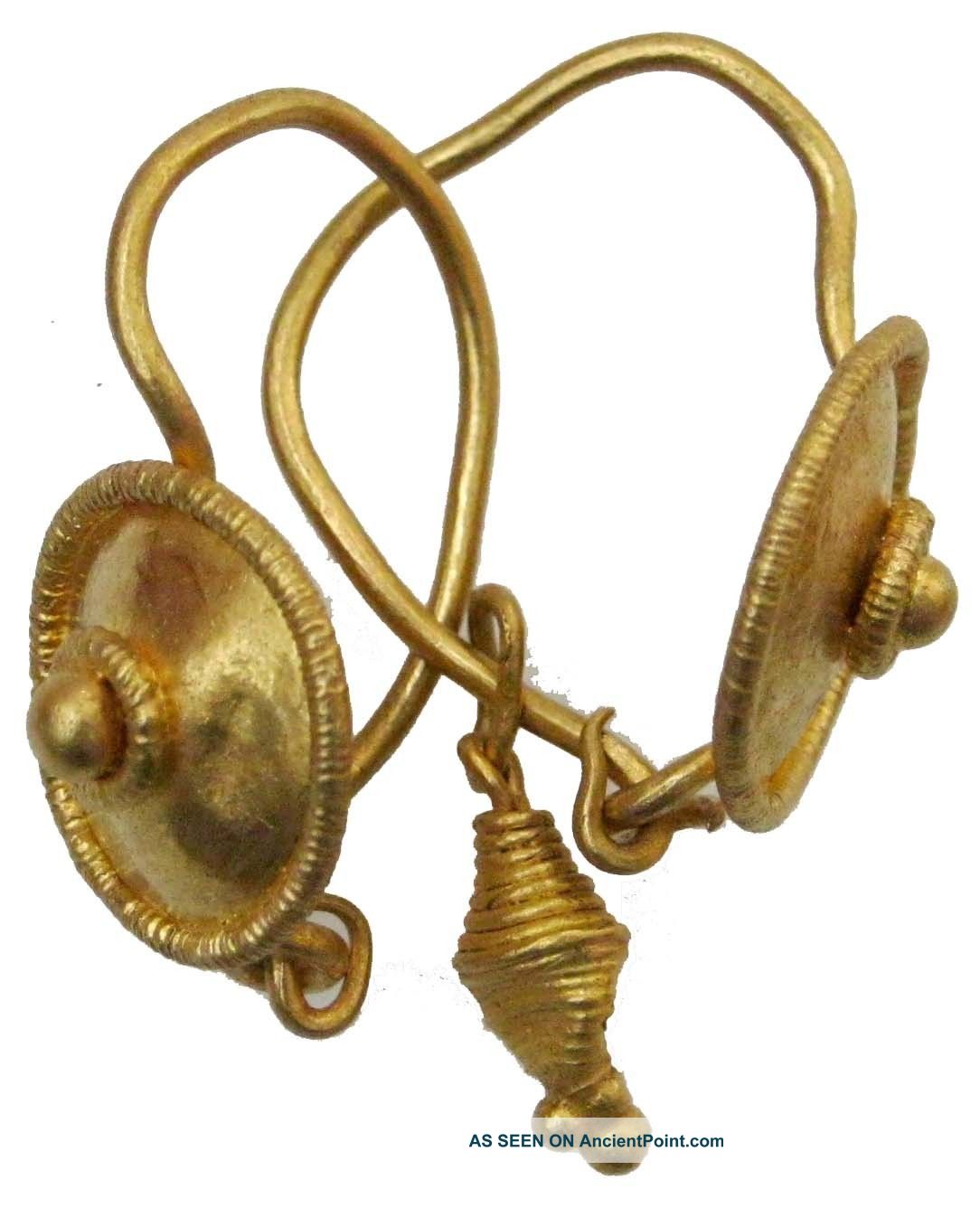Gold  Roman  Earrings  With  Pendants   15/26mm   5.50g        R-313 Roman photo
