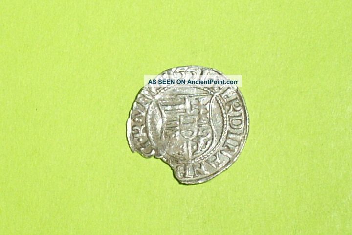 Authentic Medieval Silver Coin Of Ferdinand I 1555-1564 Ad Virgin Mary Jesus Old Roman photo