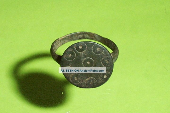 Rare Ancient Roman Ring Magic Dot Jewelry Old Artifact Luck Charm Antique Lucky Roman photo