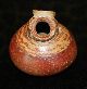 Ancient Nayarit Pre-columbian Pottery Double Spout Bear Effigy Vase 5 1/8