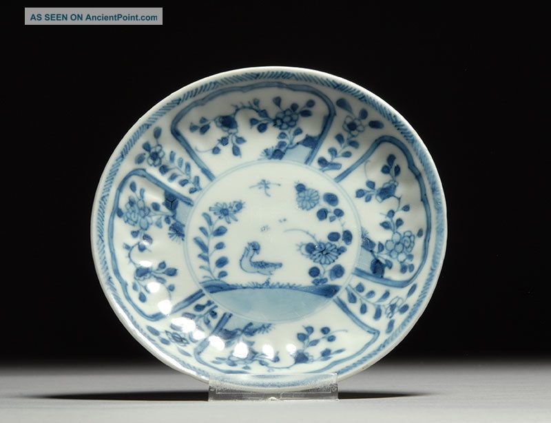 Antique Ca Mau Cargo Shipwreck Bird & Butterfly Chinese Porcelain Plate Far Eastern photo