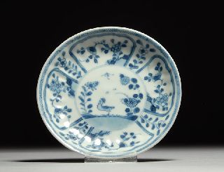 Antique Ca Mau Cargo Shipwreck Bird & Butterfly Chinese Porcelain Plate photo