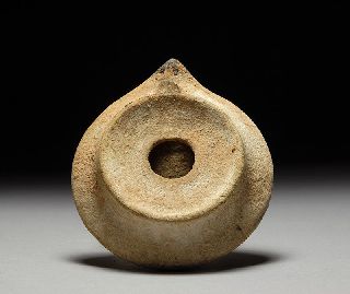 Authentic Ancient Roman Byzantine Christian Holy Land Pottery Oil Lamp photo