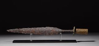 Ancient Medieval South Asian Khmer Iron Battle Dagger Short Sword Weapon photo