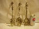 Set Of 3 Vintage Ornat Italian Brass Cherubs & Lion Serving Forks & Spoon Metalware photo 1