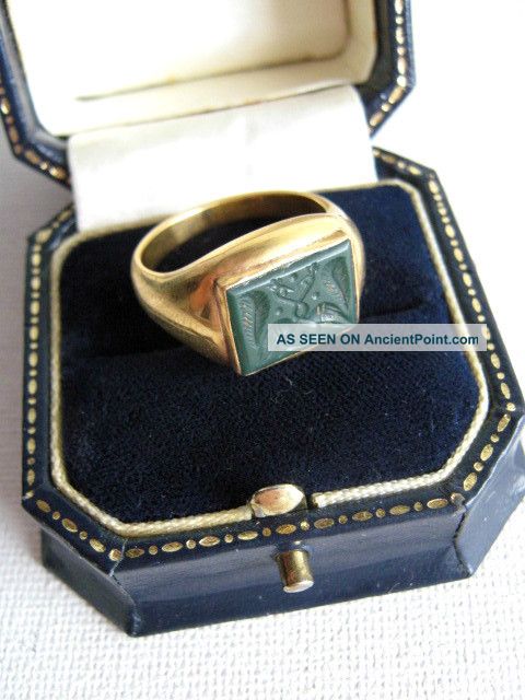 Undated Solid Gold Intaglio Ring In Roman 3rd - 5th Century Ad Style Roman photo