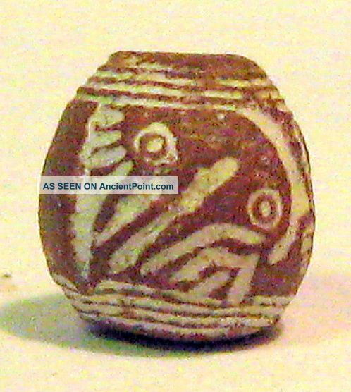 Pre - Columbian Brown Looking Down Bird Spindle Whorl Guaranteed. Authentic The Americas photo