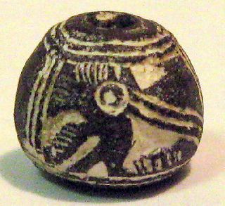 Pre - Columbian Black Standing Bird Spindle Whorl Guaranteed. Authentic photo