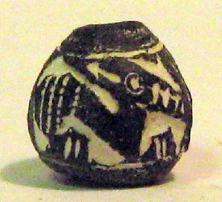 Pre - Columbian Black Standing Animal Spindle Whorl Guaranteed. Authentic photo