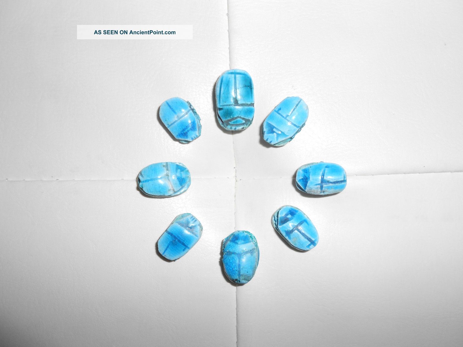 Scarabs Pendant Bead Egyptian Ceramic Carved 8 Xxs Egyptian photo