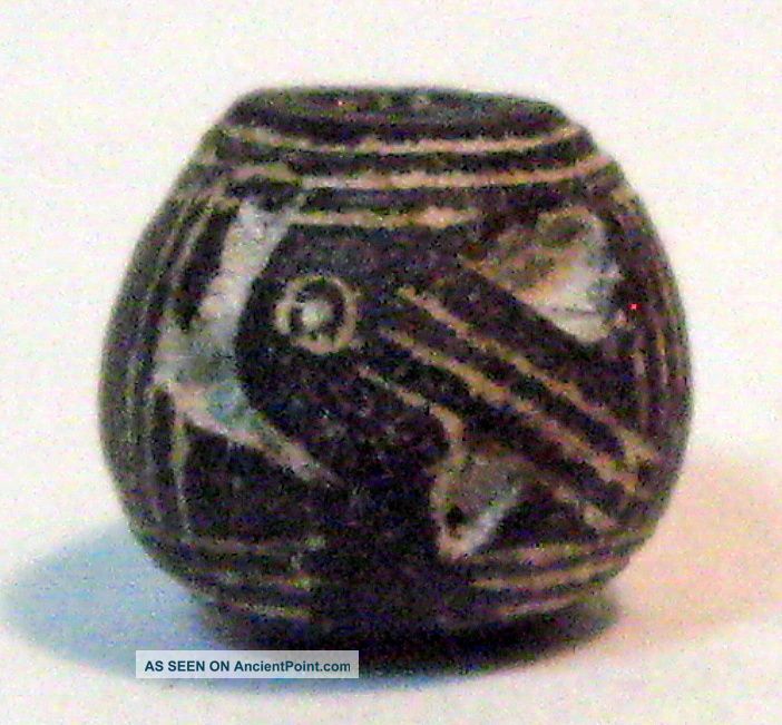 Pre - Columbian Black Larg Beaked Bird Spindle Whorl Guaranteed. Authentic The Americas photo
