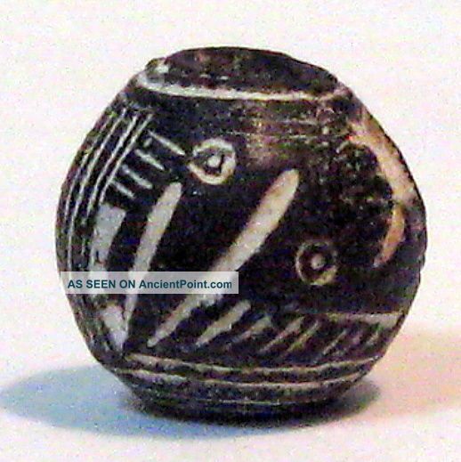 Pre - Columbian Black Birdlooking Down Spindle Whorl Guaranteed. Authentic The Americas photo