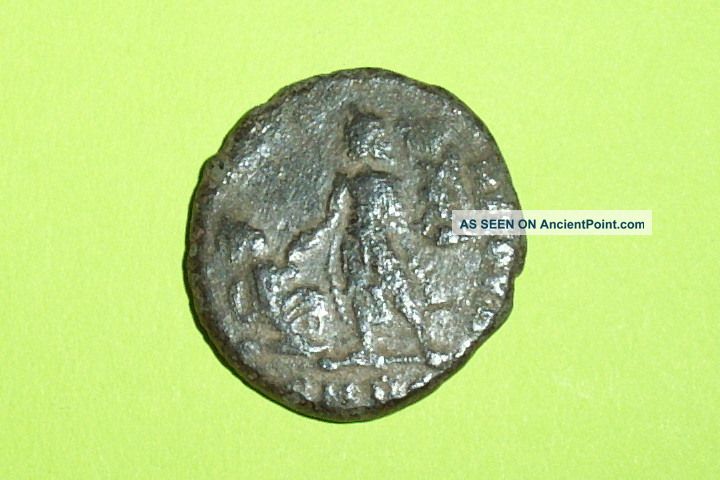 Rare Ancient Roman Coin Emperor Theodosius I Kneeling Woman Globe Antique Old Roman photo