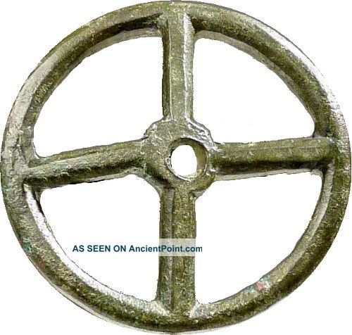 Ancient Roman Bronze Chariot Wheel Four Spoke Imperial Period Appliqué Roman photo