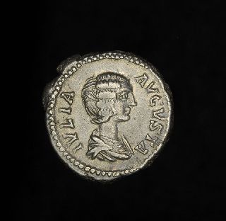 Ancient Roman Silver Denarius Coin Of Julia Domna photo