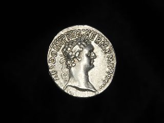 Ancient Roman Silver Denarius Minerva Coin Of Emperor Domitian photo