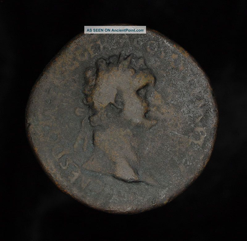 Ancient Roman Emperor Domitian Sestertius - Jupiter Coin Roman photo