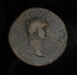 Ancient Roman Emperor Domitian Sestertius - Jupiter Coin photo