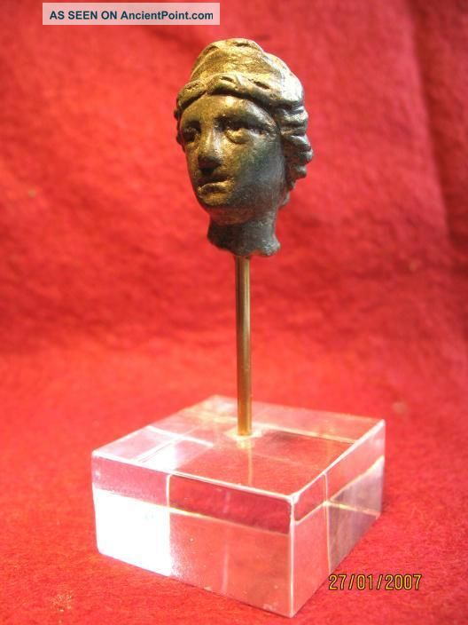 Finely Detailed Roman Bronze Female Head. 1st - 2nd Cent Ad Roman photo