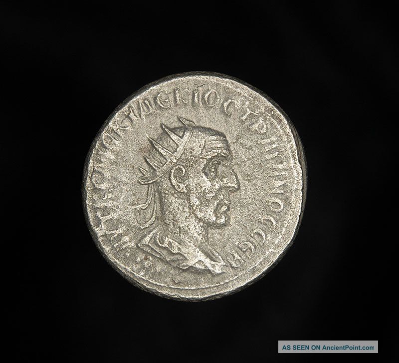 Ancient Roman Emperor Trajan Decius Billon Silver Eagle Tetradrachm Coin Roman photo