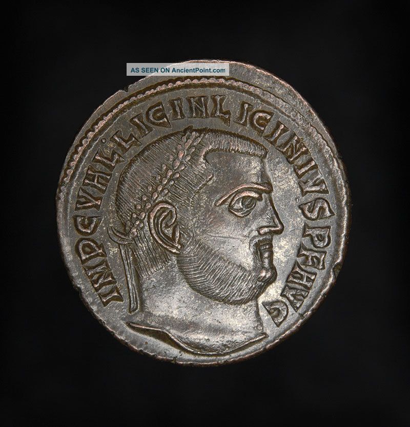 Ancient Imperial Roman Bronze Ae Follis Jupiter Coin Of Emperor Licinius I Roman photo