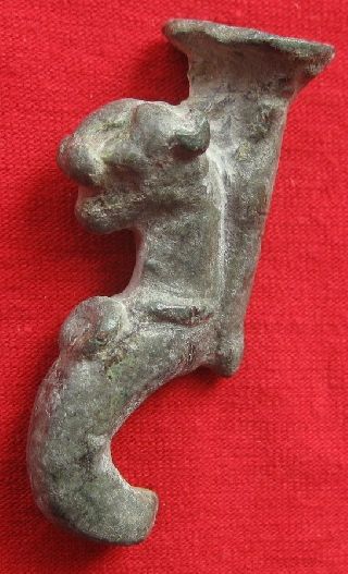 Ancient Roman Bronze Amulet Lion ' S Head 48 By 20mm 0261 photo