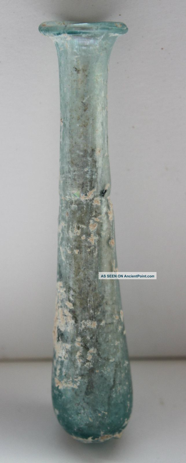 Good Ancient Roman Blue Glass Tear Flask 1/2nd Century Ad Roman photo