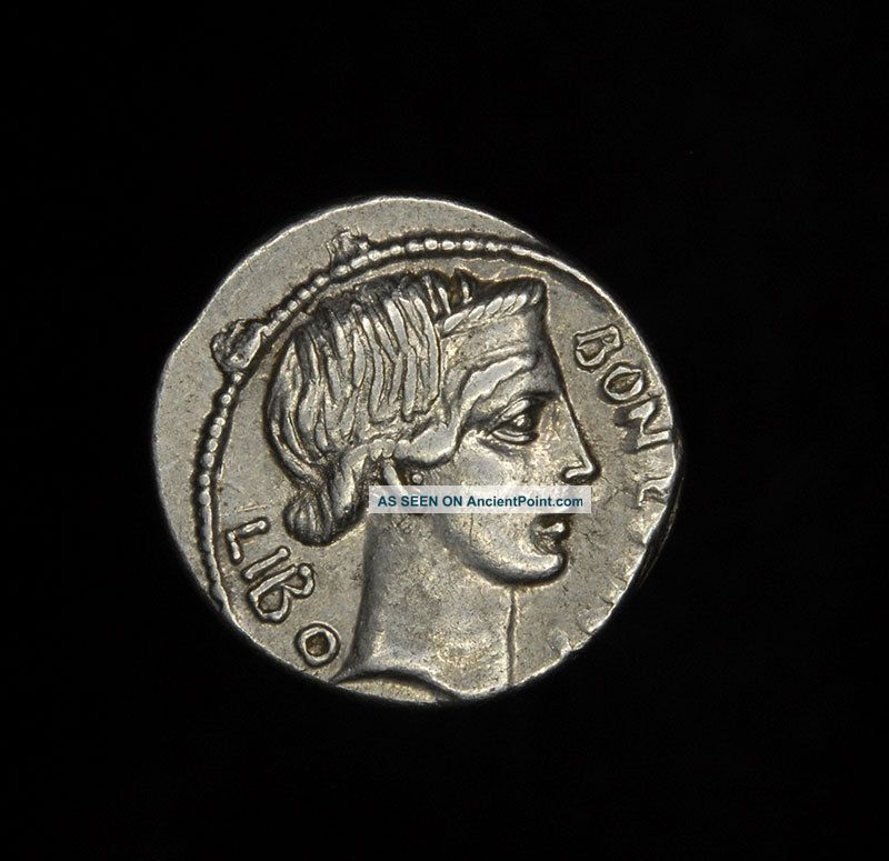 Ancient Roman Republic Silver Denarius Scribonius Libo Bonus Eventus Roman photo