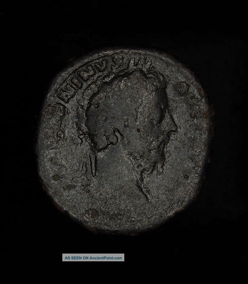 Ancient Roman Marcus Aurelius Sestertius - Captives Coin Roman photo