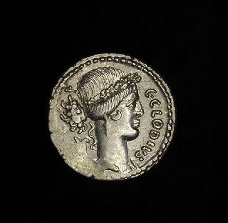Ancient Roman Republican Silver Denarius Clodius Vestalis Flora Vesta Coin photo