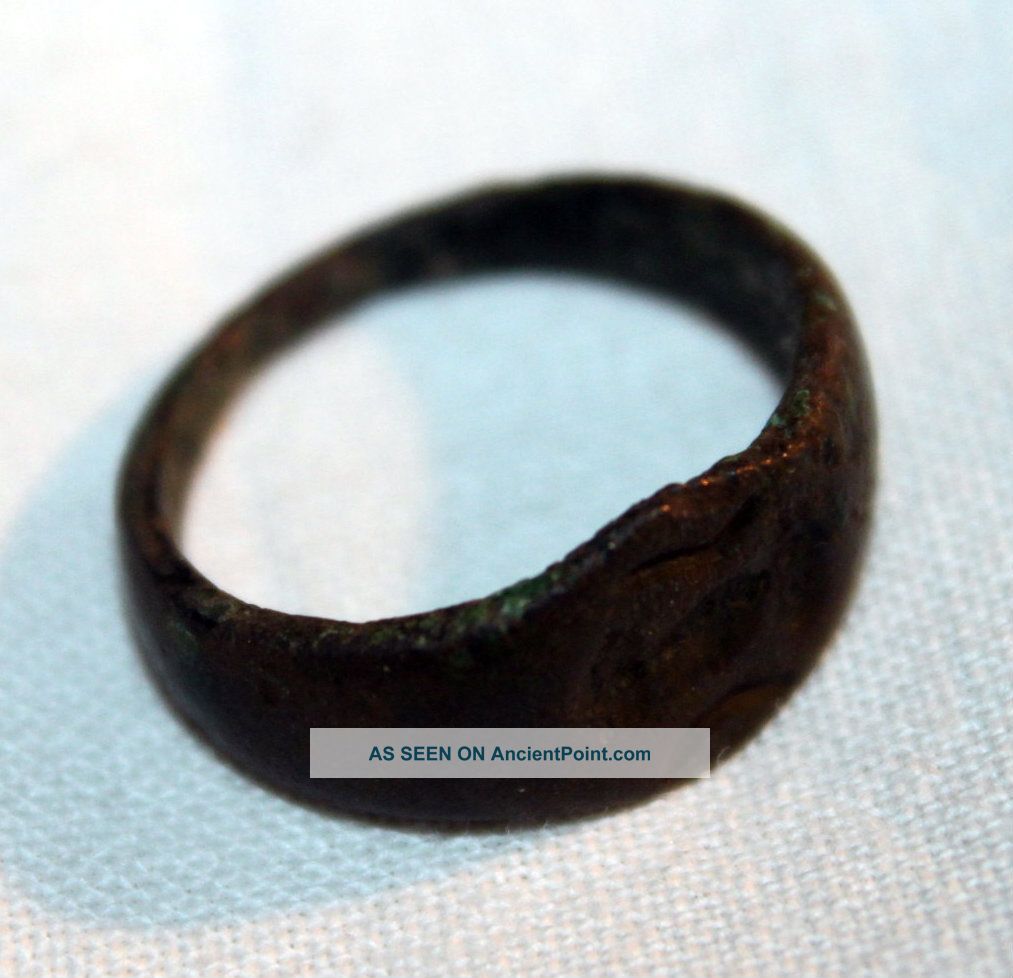 Ancient Roman Bronze Finger Ring 3/4th Century Ad Roman photo