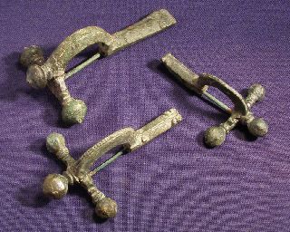 3 Roman Bronze Crossbow Brooch / Fibula 3 photo