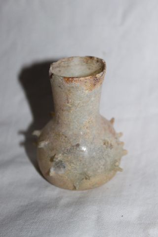 Ancient Roman Glass Flask Unusual With Spikes 2/3rdcentury Ad photo