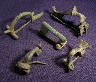 5 Celtic / Roman Bronze Brooch / Fibula 2 photo