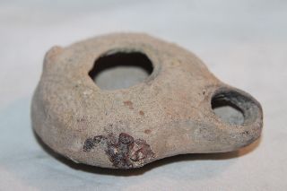 Ancient Roman Pottery Oil Lamp4/5th Cent Ad Terracotta photo