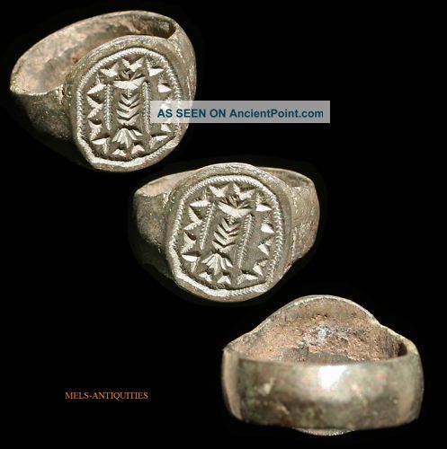 Ancient Roman Bronze Engraved Ring Mels - Antiquities Roman photo