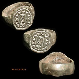 Ancient Roman Bronze Engraved Ring Mels - Antiquities photo