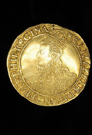Medieval Elizabeth I Hammered Gold Woolpack Mint Pound Coin photo